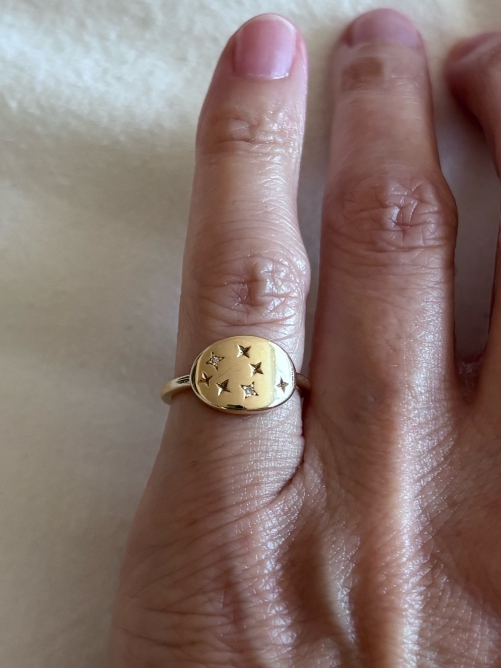 Ring Concierge 14k gold Sagittarius Zodiac  Star Engraved Signet Ring - 3.5